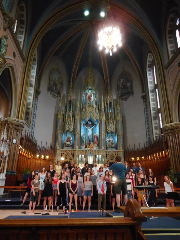 Choeur du Brouhaha en répétition - Église Saint-Elisabeth Montréal - juin 2018
